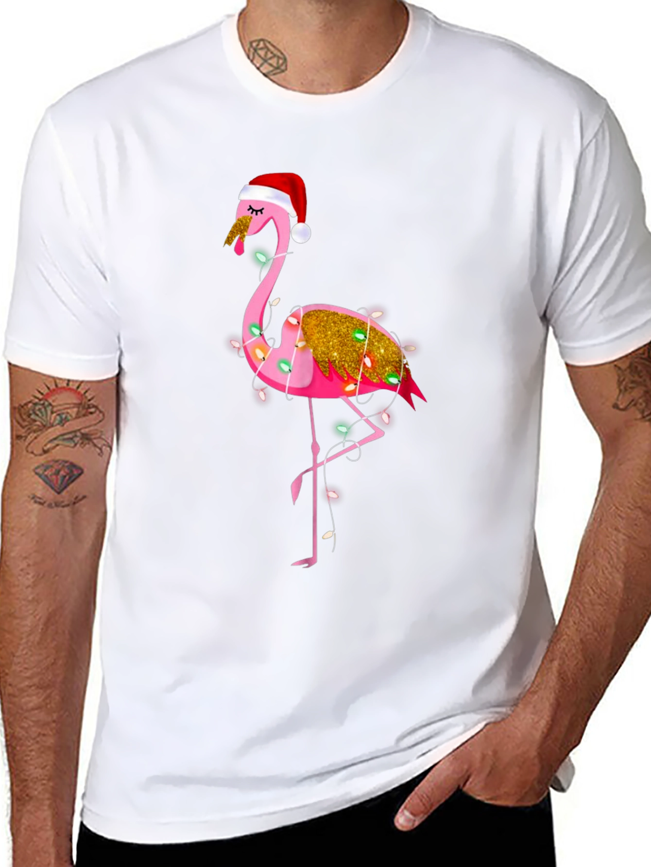 Festive Flamingo Christmas T-Shirt