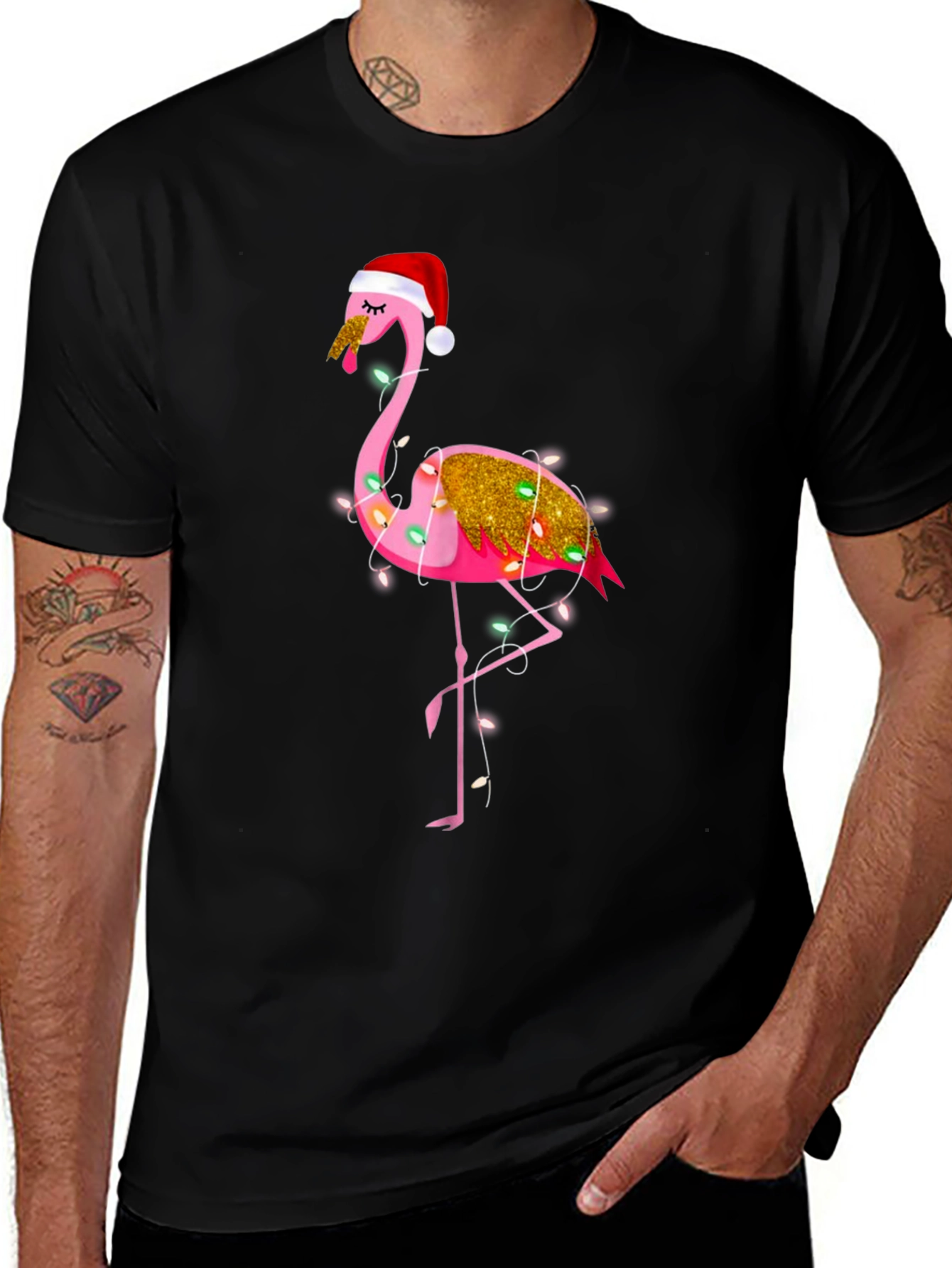 Festive Flamingo Christmas T-Shirt