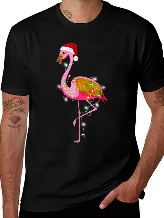 Festive Flamingo Christmas T-Shirt
