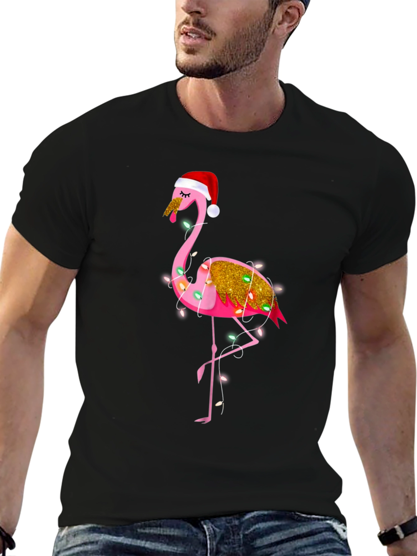 Festive Flamingo Christmas T-Shirt