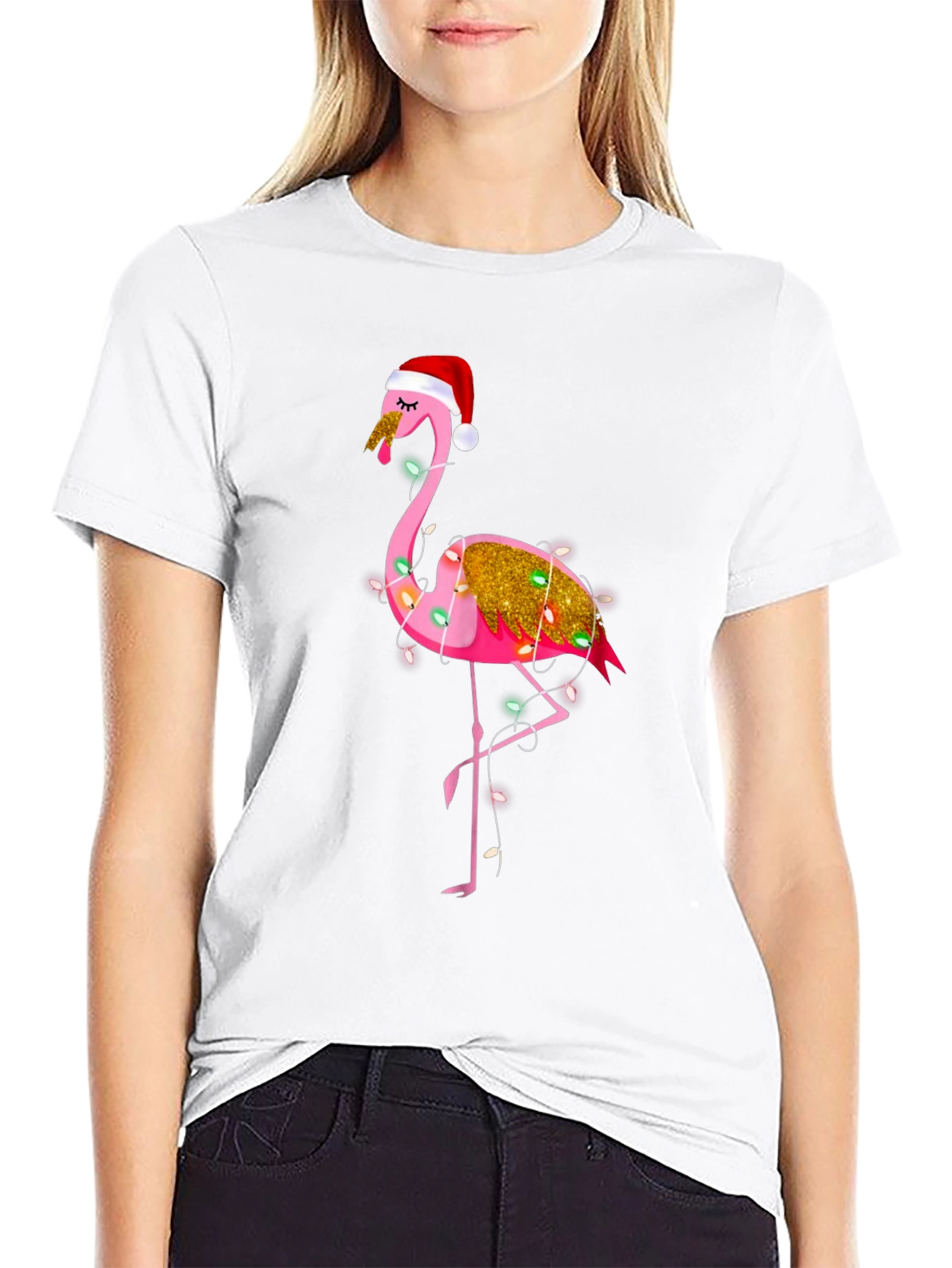 Festive Flamingo Christmas T-Shirt