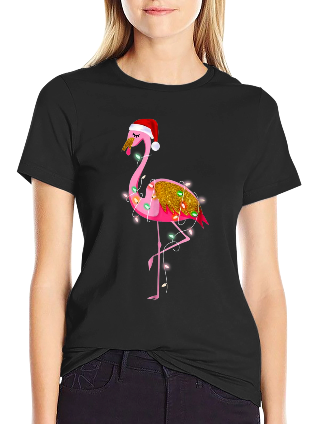 Festive Flamingo Christmas T-Shirt