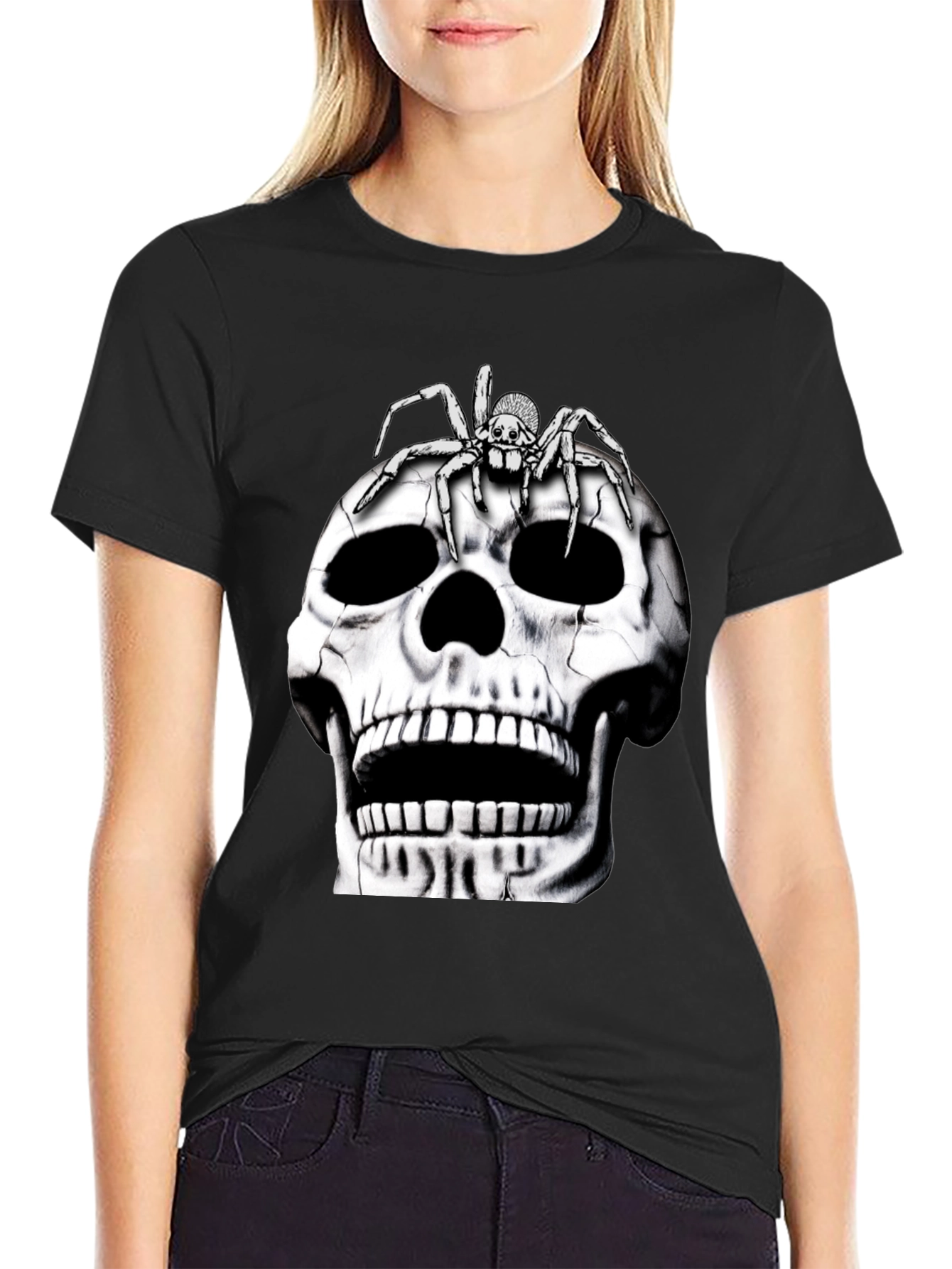 Skull and Spider Graphic T-Shirt