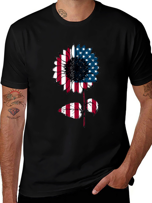 American Flag Sunflower Graphic Tee
