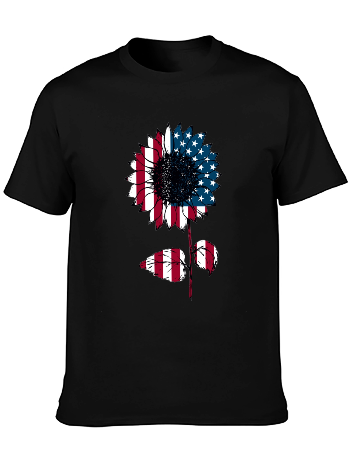 American Flag Sunflower Graphic Tee