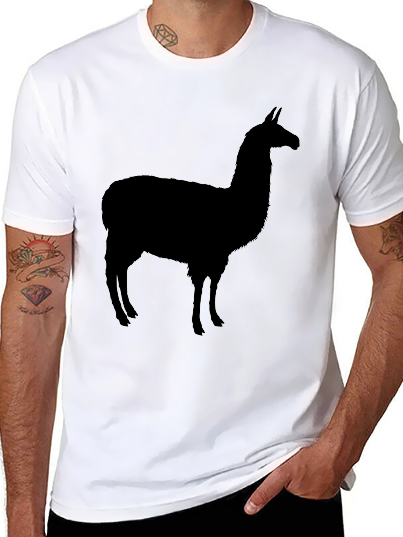 Llama Silhouette Black T-Shirt
