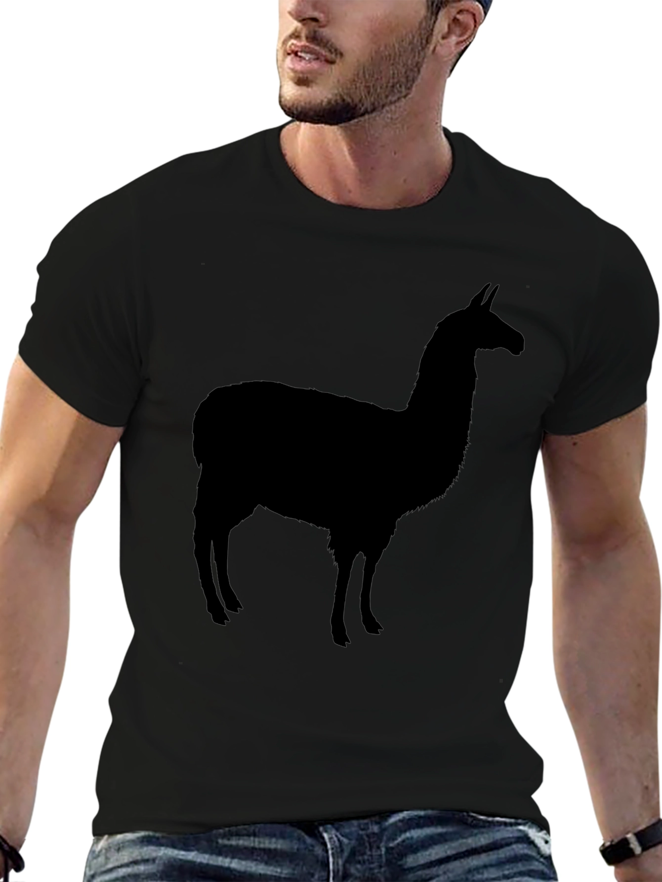 Llama Silhouette Black T-Shirt