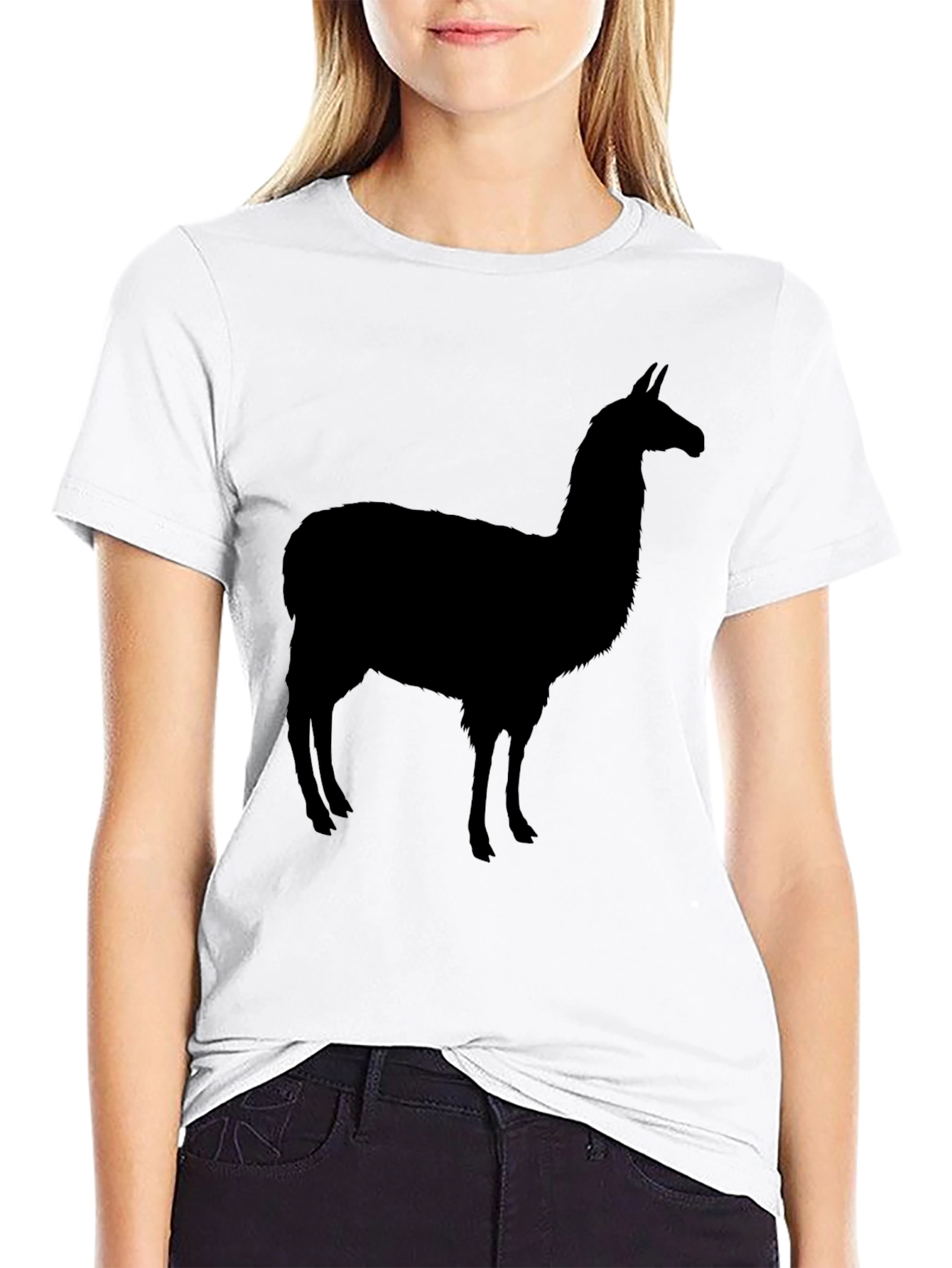 Llama Silhouette Black T-Shirt