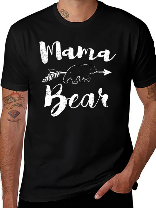 Mama Bear Graphic Tee - Black Casual T-Shirt