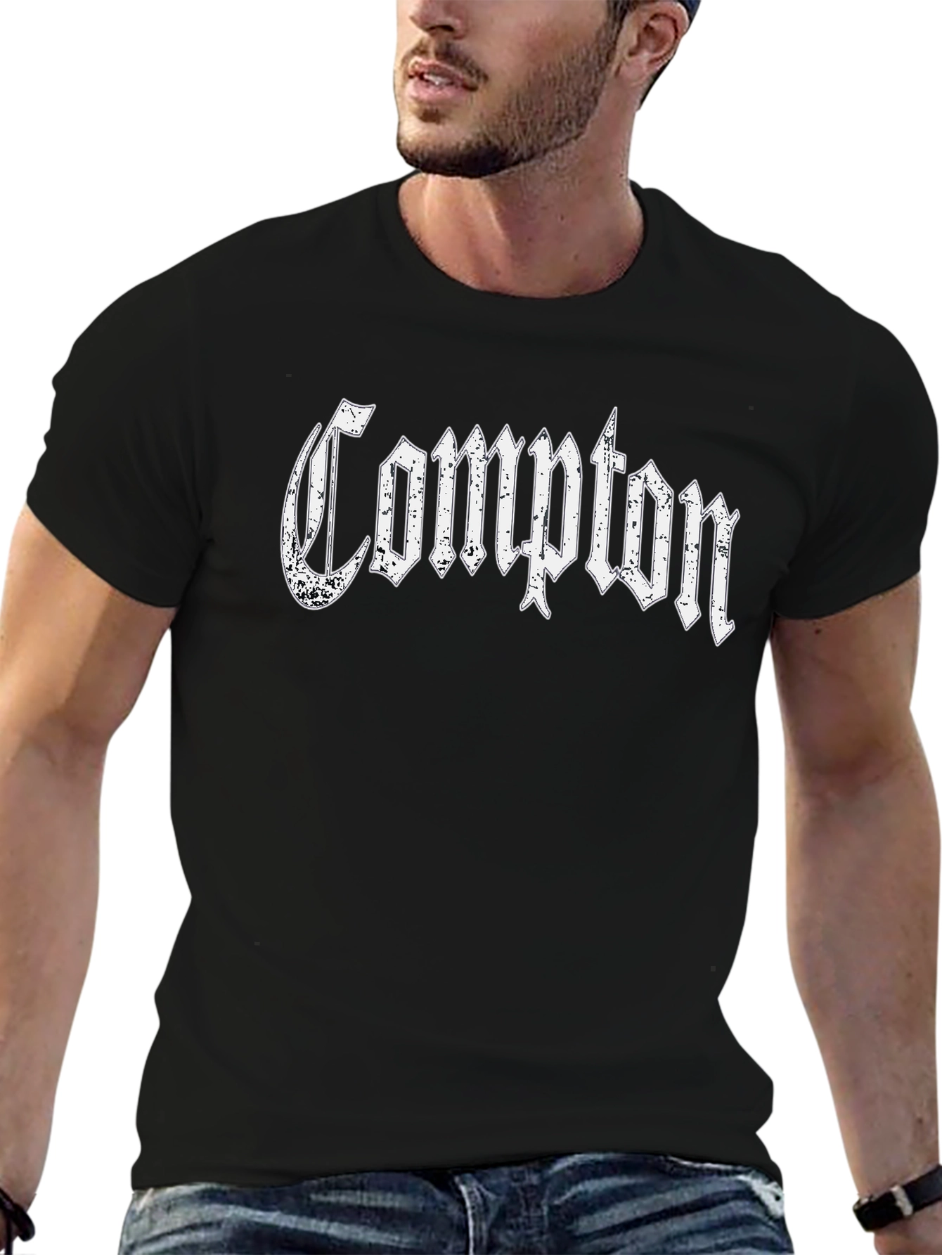 Compton Graphic T-Shirt - Black Cotton Tee