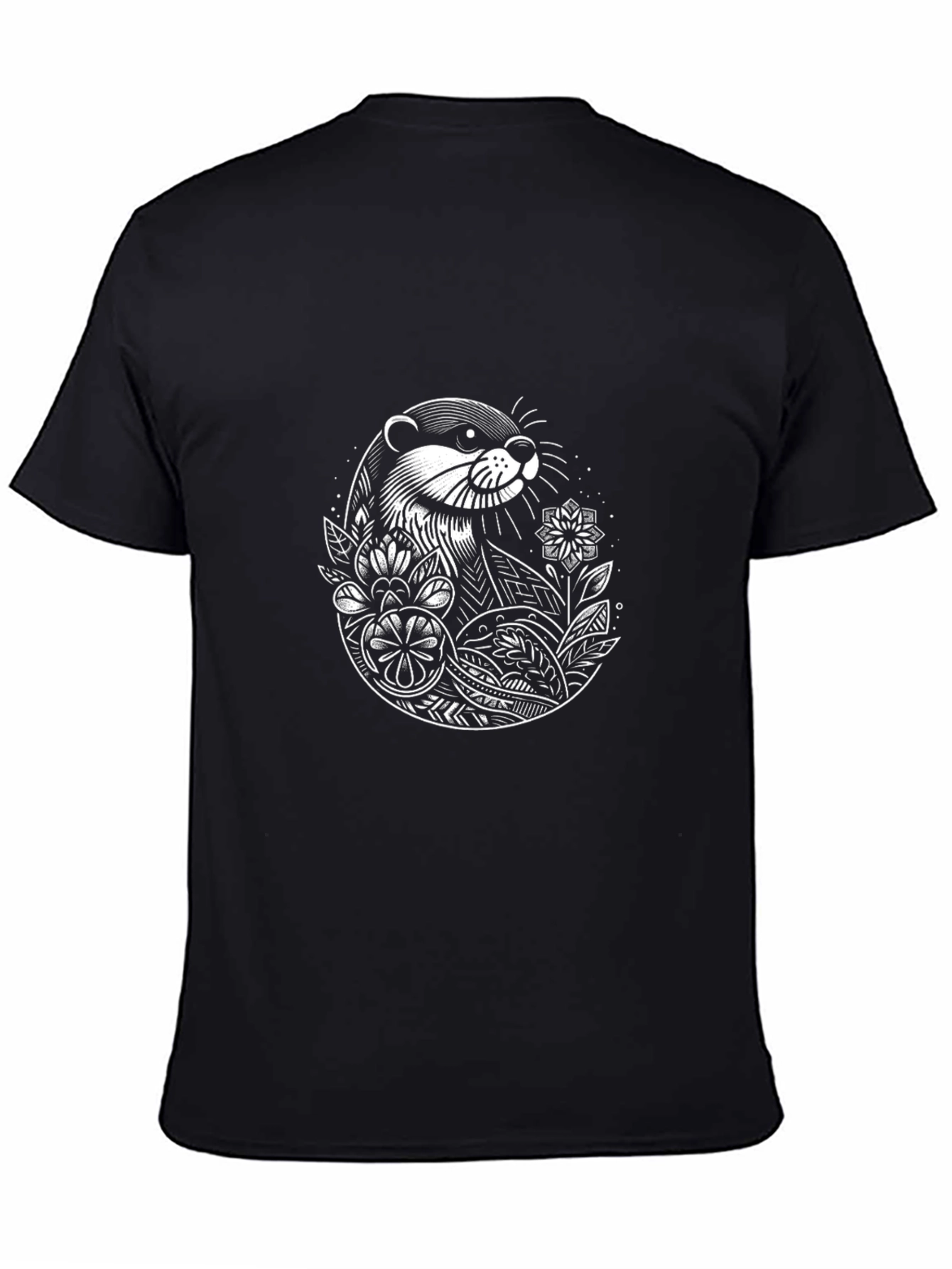 Otter Graphic Tee - Black Crewneck T-Shirt