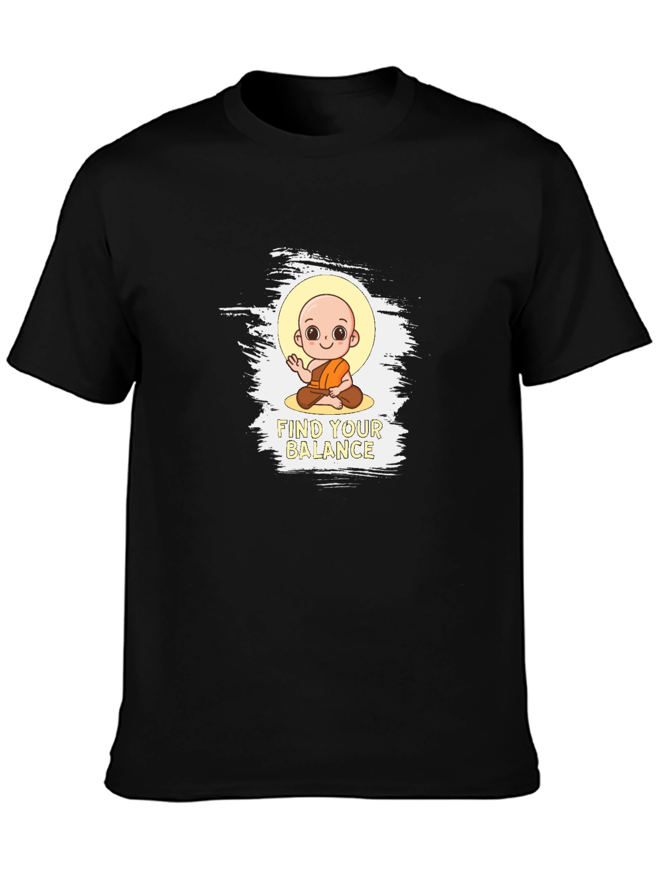Find Your Balance T-Shirt - Cute Monk Design