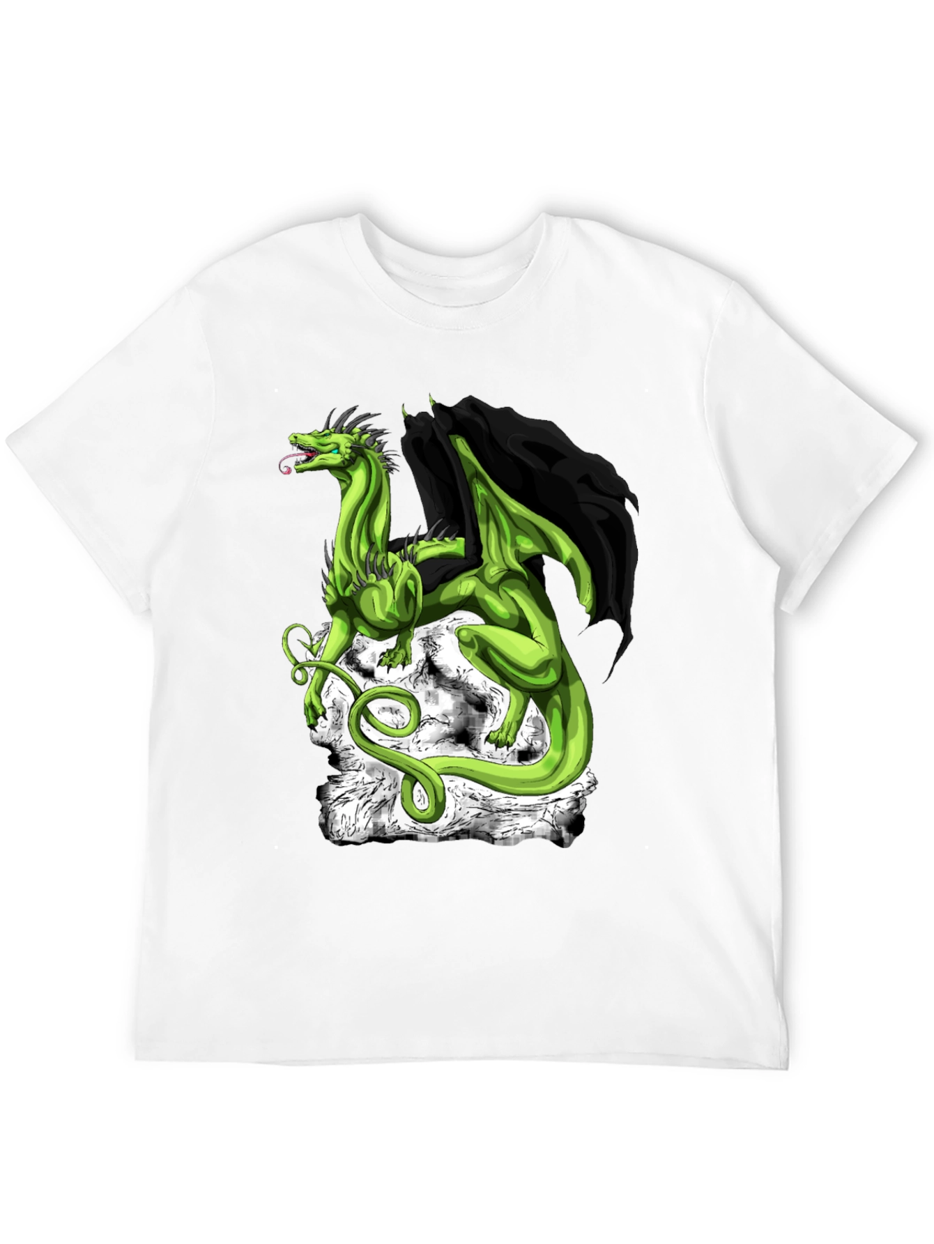 Dragon Graphic Tee - Black Cotton Shirt