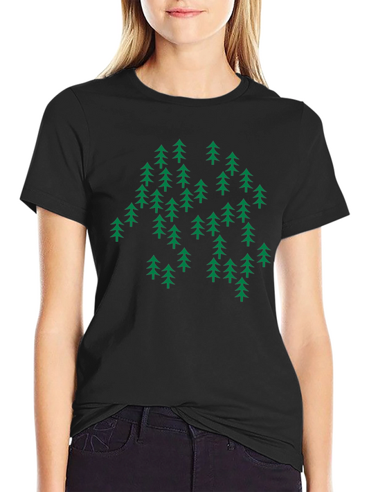 Nature Inspired Graphic Tee - Evergreen Forest Design