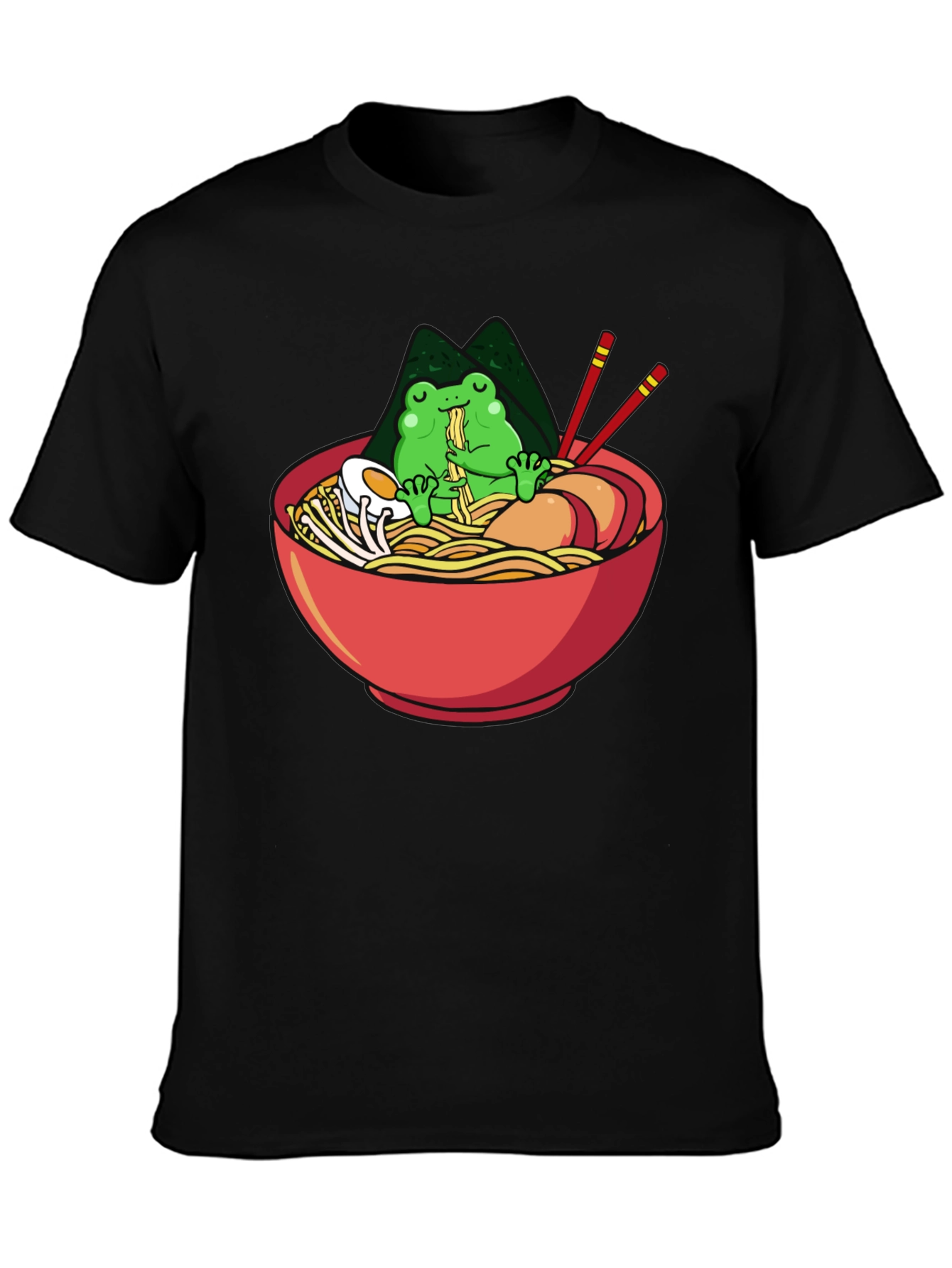 Frog Ramen Lover Black T-Shirt