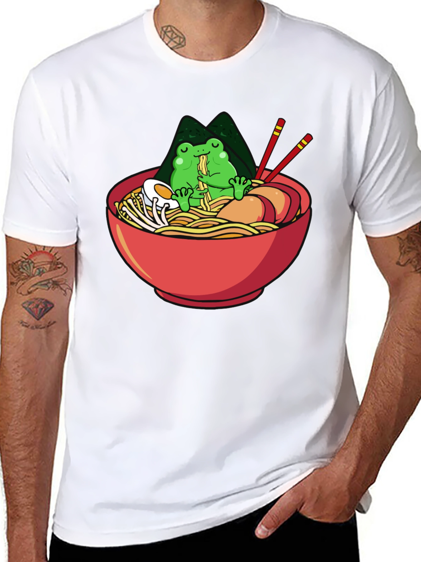 Frog Ramen Lover Black T-Shirt