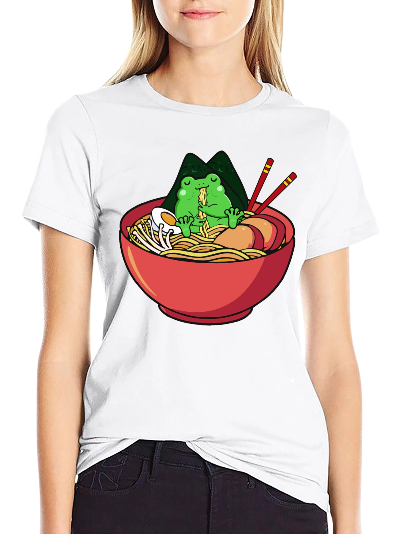 Frog Ramen Lover Black T-Shirt