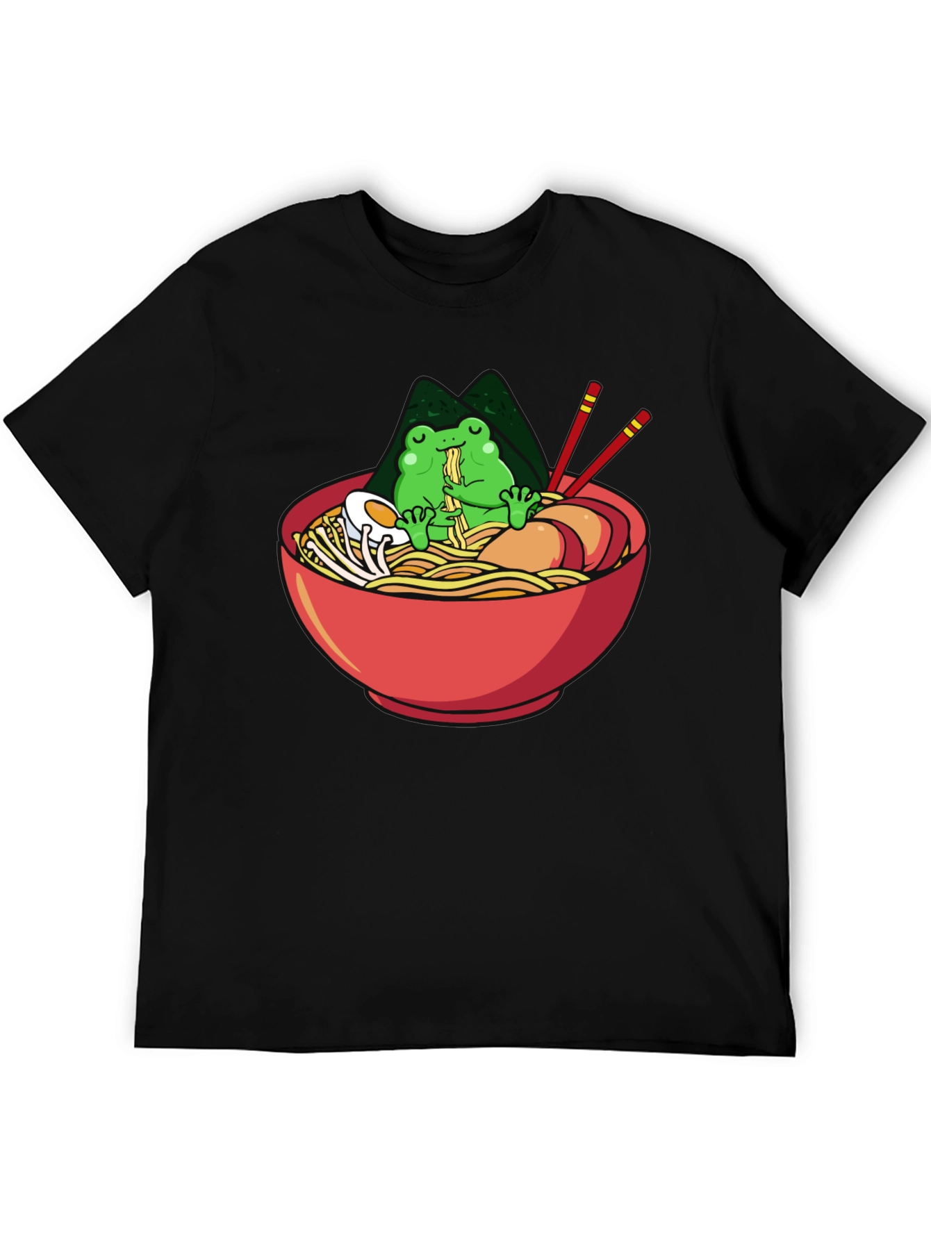 Frog Ramen Lover Black T-Shirt