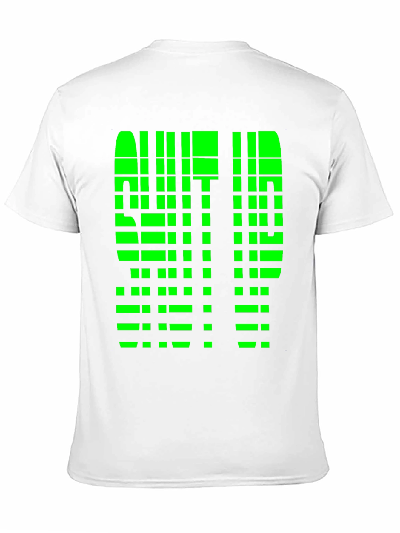 Geometric Pixelated Graphic Tee - Shut Up