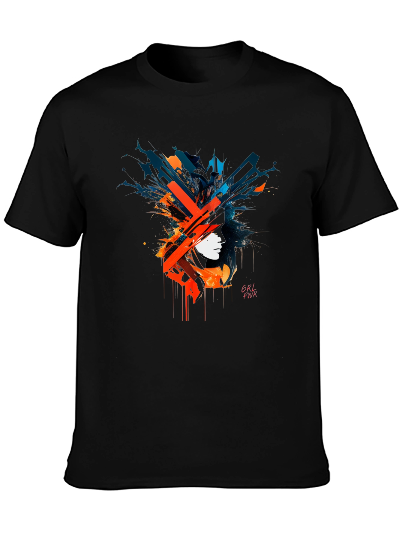 Abstract GRL PWR Graphic Black T-Shirt
