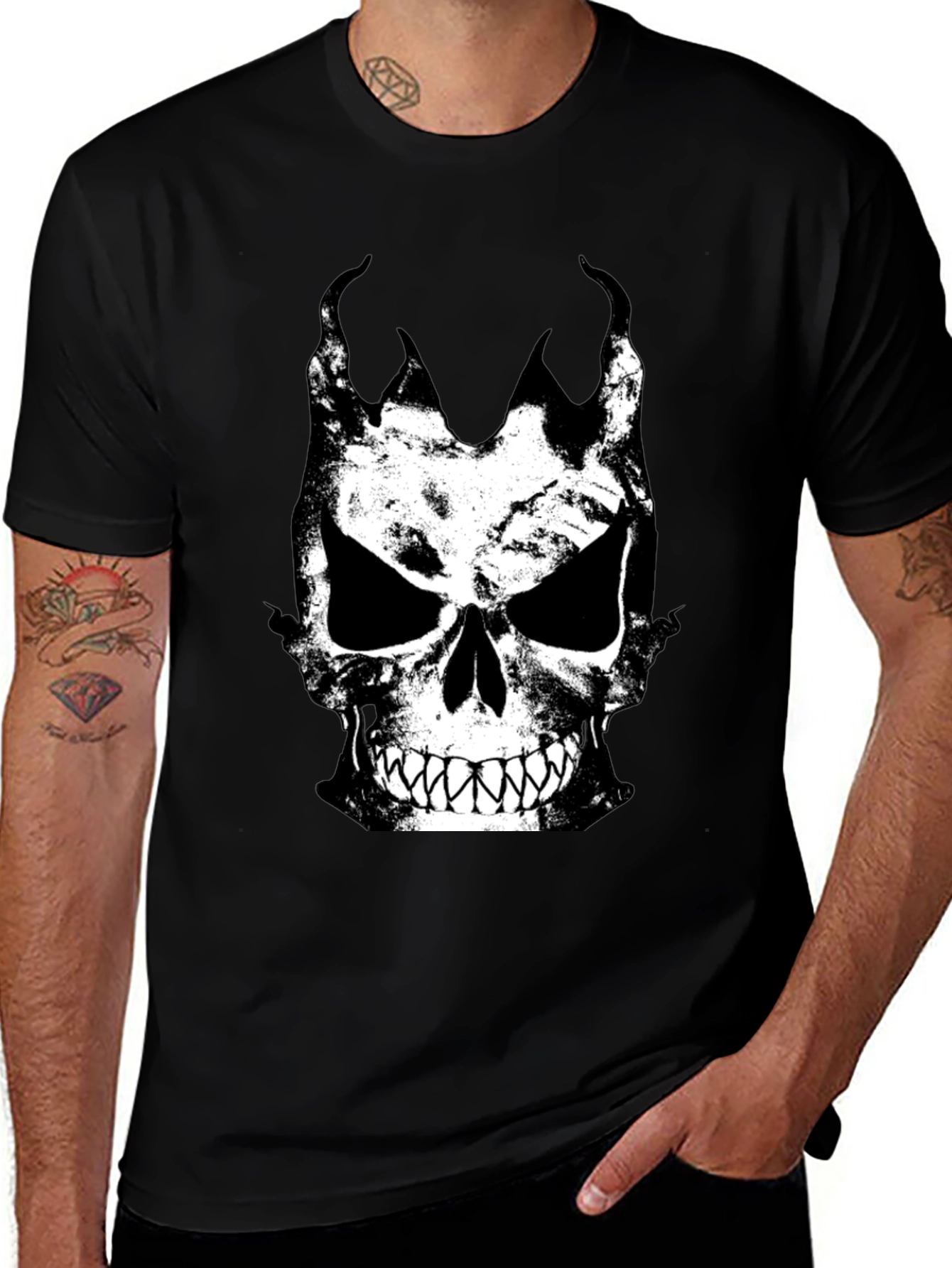 Skull Graphic Black T-Shirt for Men
