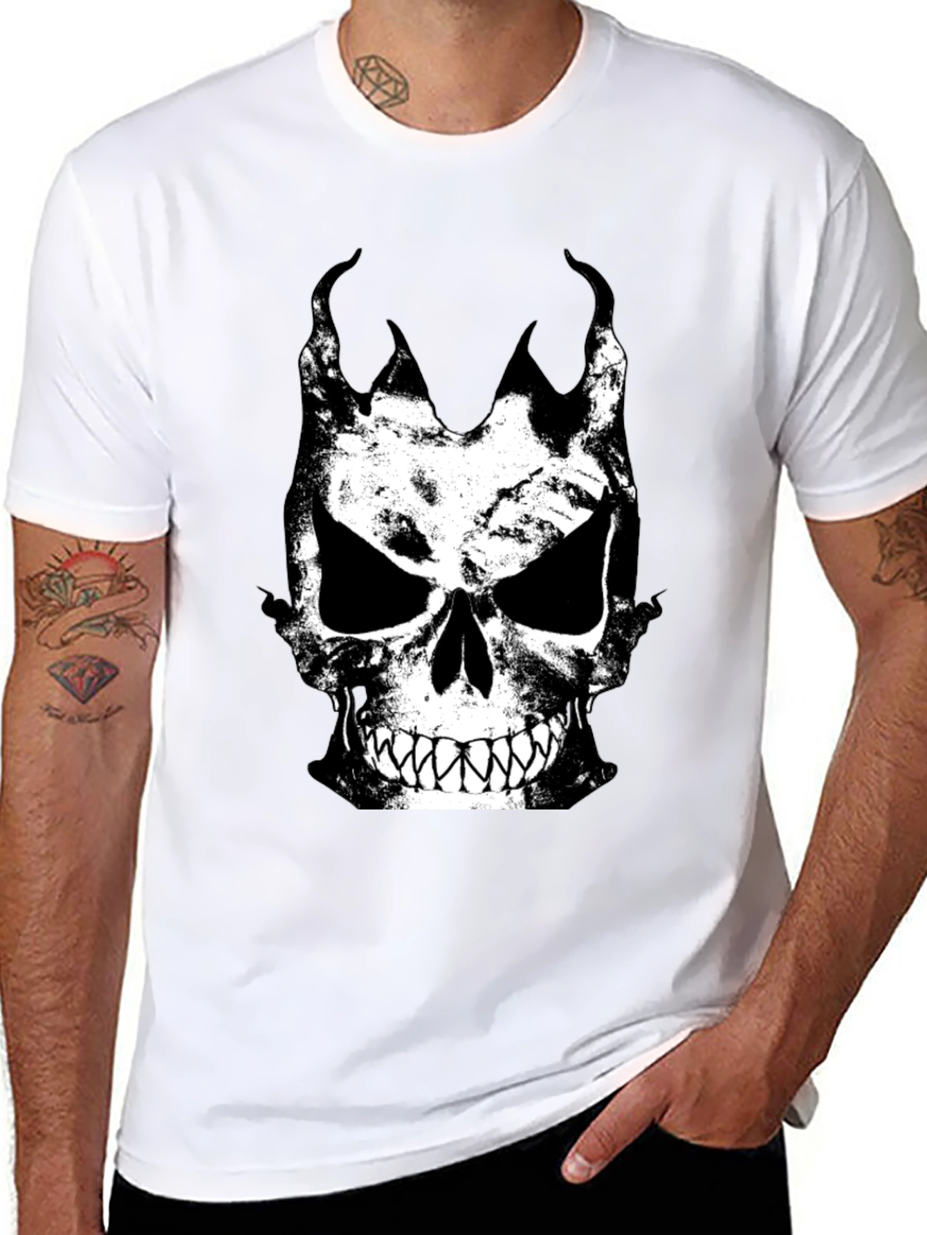 Skull Graphic Black T-Shirt for Men