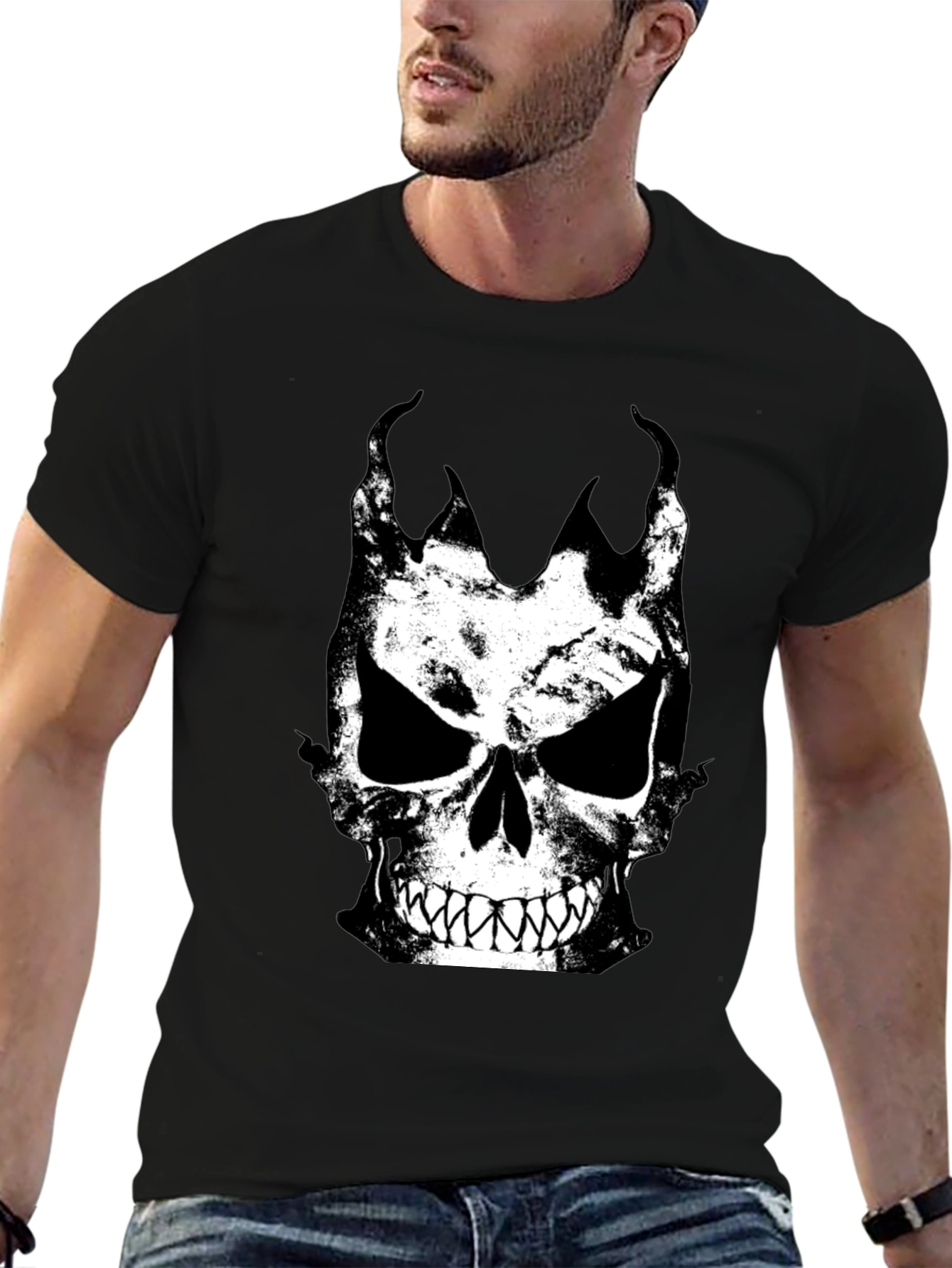 Skull Graphic Black T-Shirt for Men