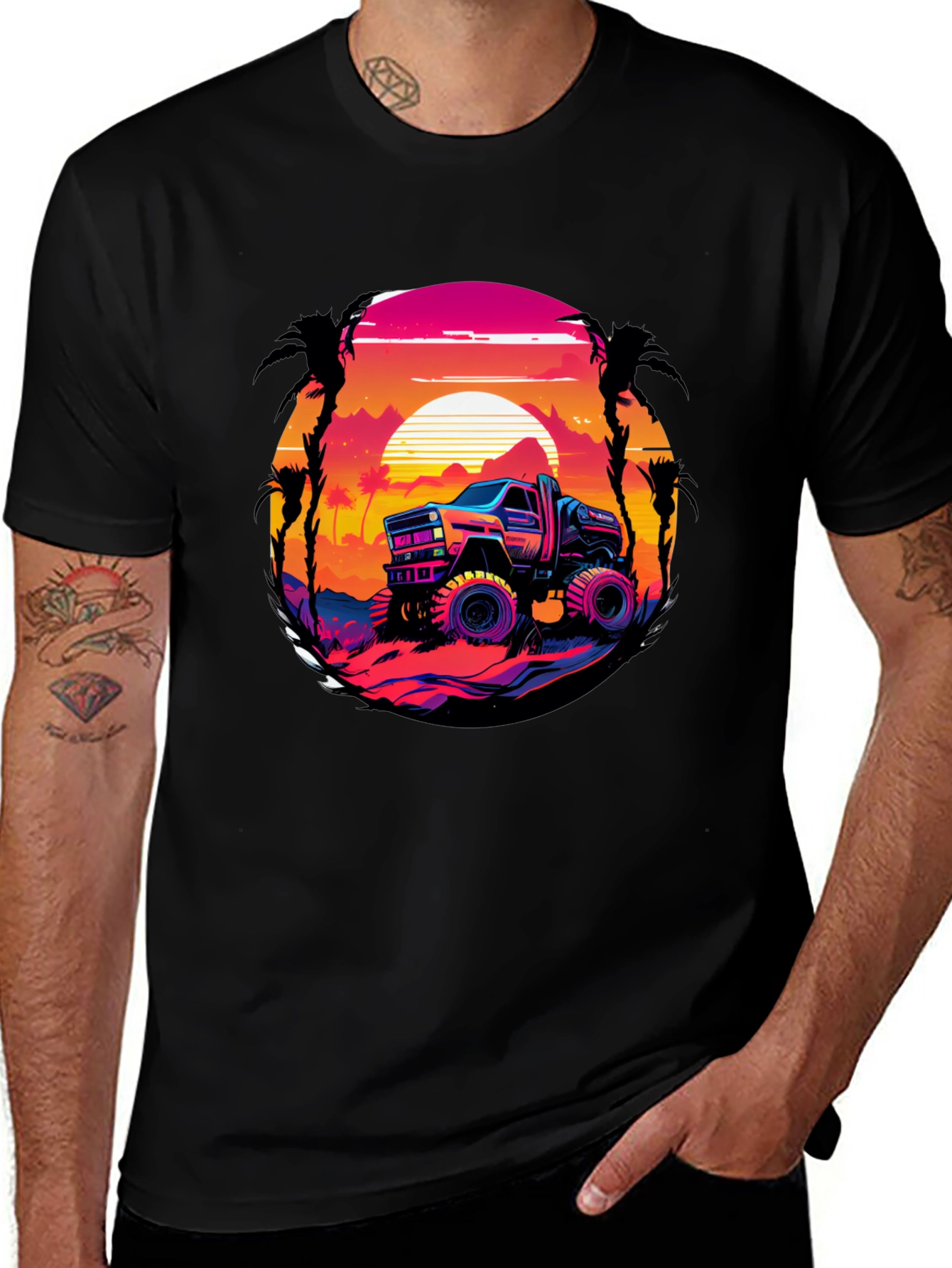 Retro Truck Graphic Tee - Sunset Drive