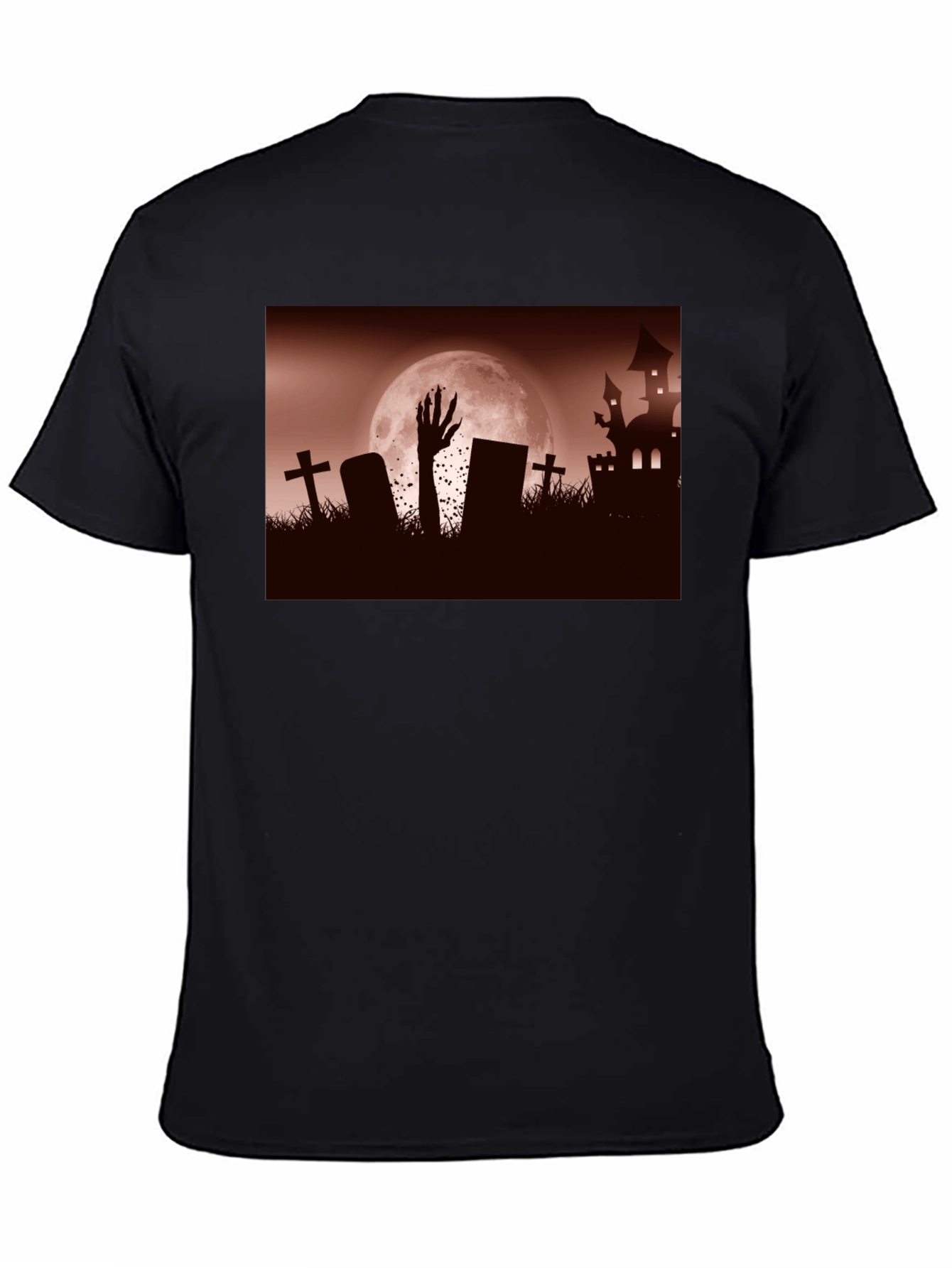 Spooky Halloween T-Shirt: Graveyard Zombie Design