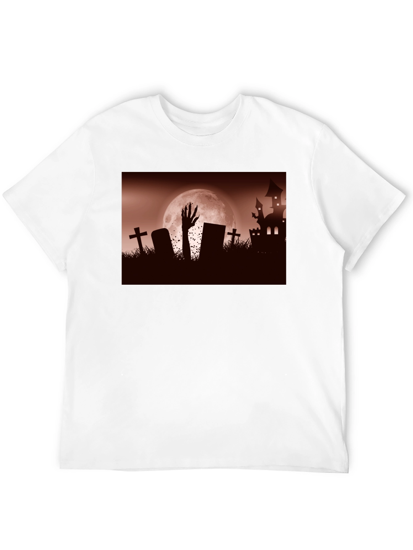 Spooky Halloween T-Shirt: Graveyard Zombie Design