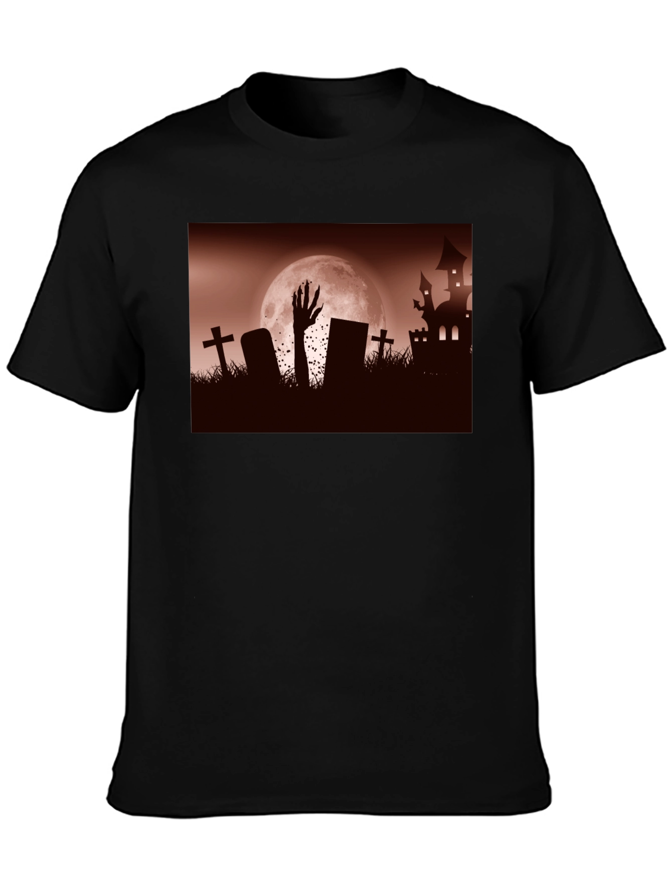 Spooky Halloween T-Shirt: Graveyard Zombie Design