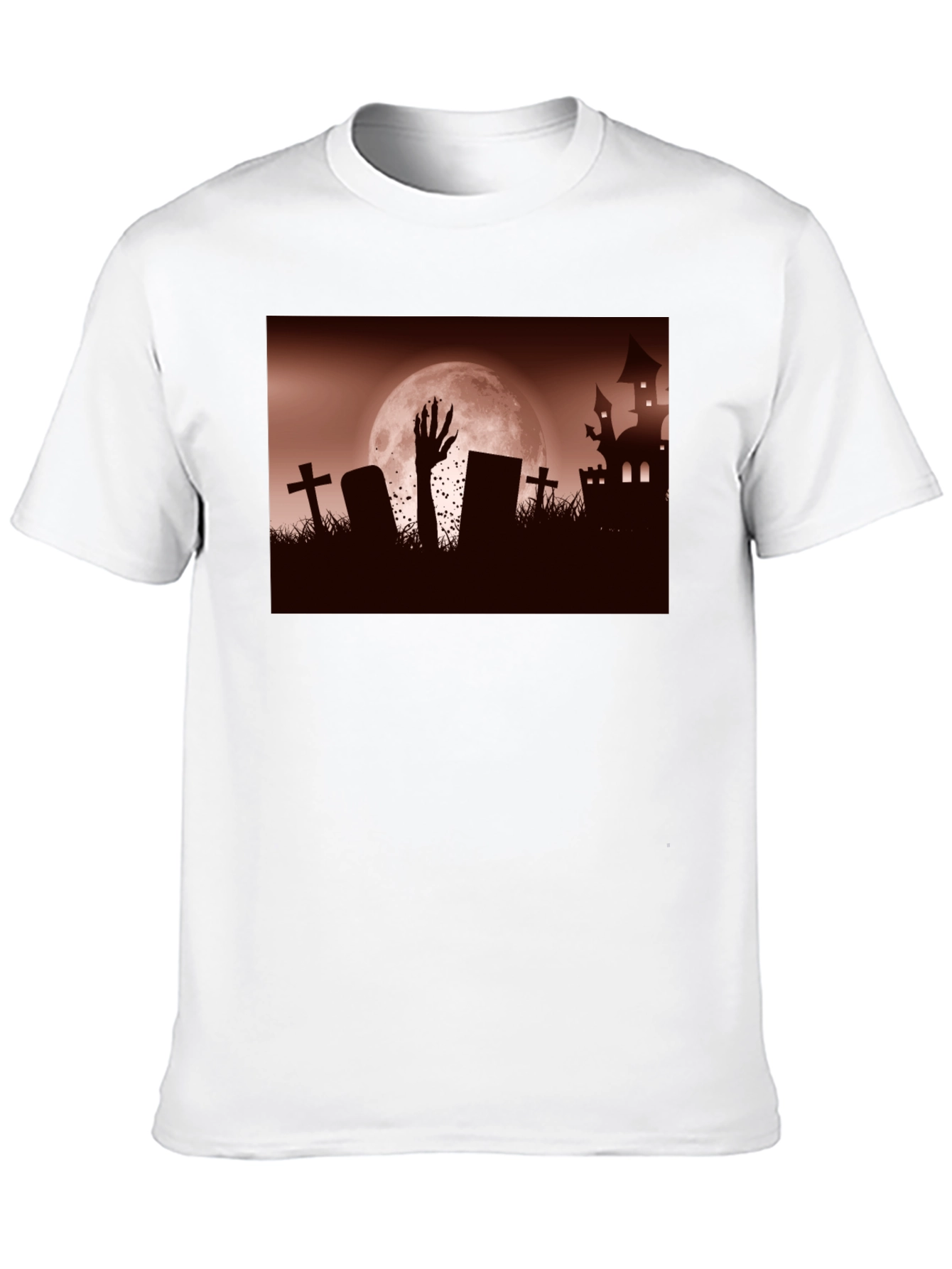 Spooky Halloween T-Shirt: Graveyard Zombie Design