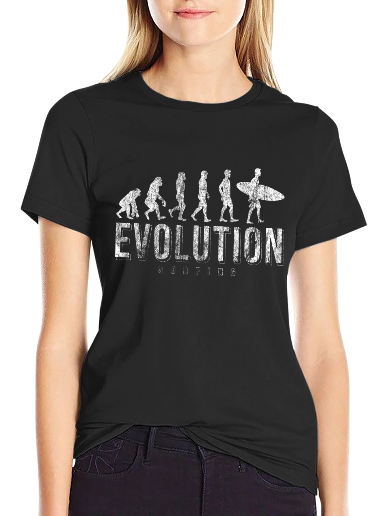 Evolution Surfing Black Graphic Tee