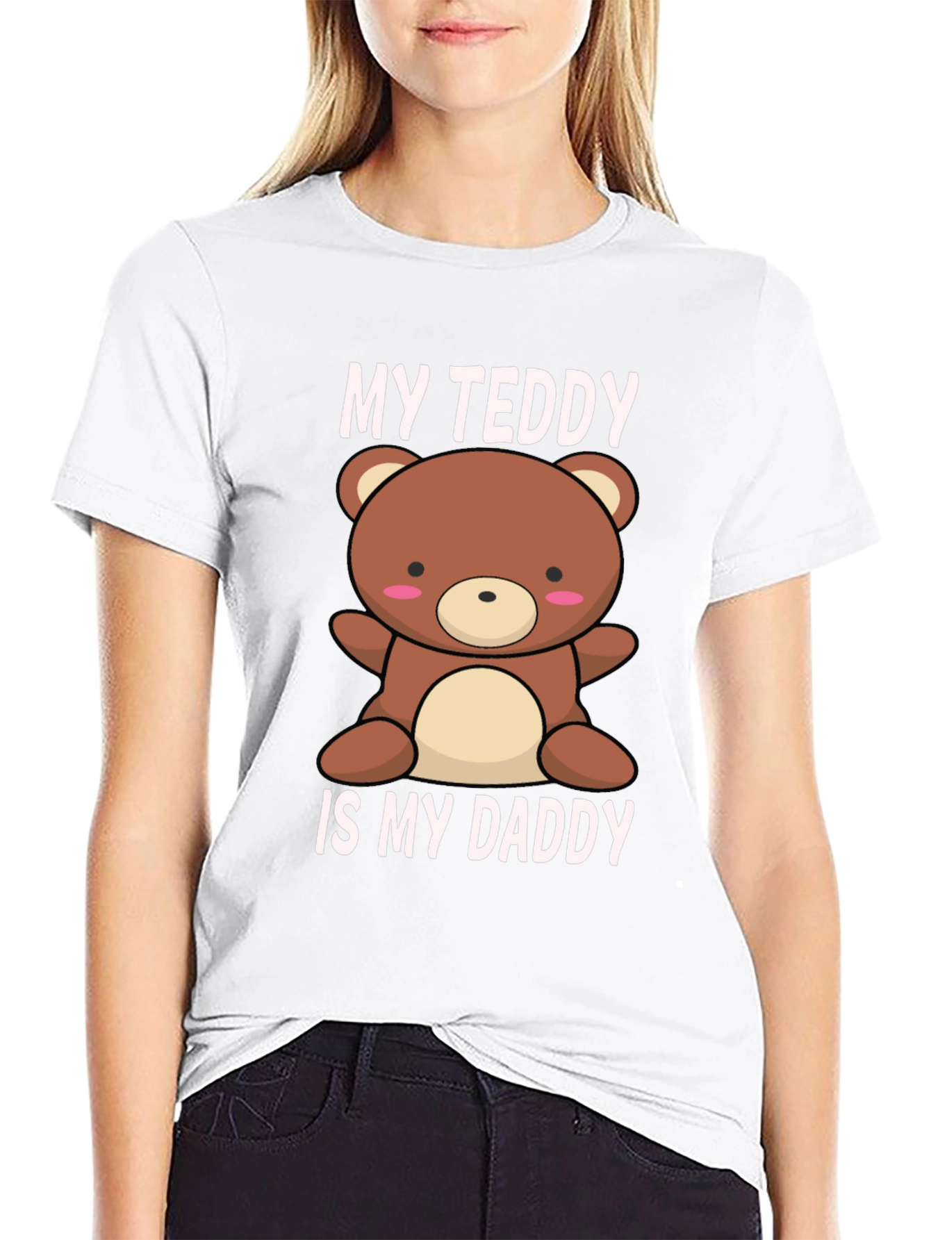My Teddy Is My Daddy - Black T-Shirt