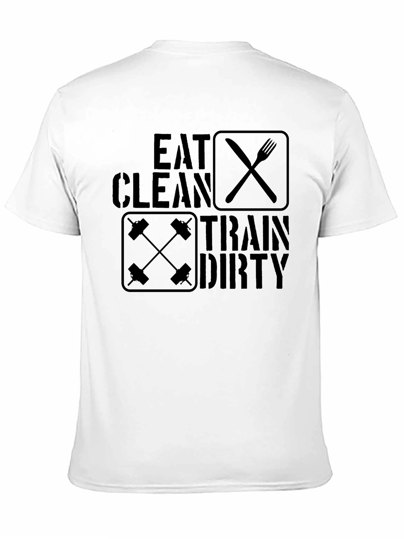 Eat Clean Train Dirty Black Graphic T-Shirt