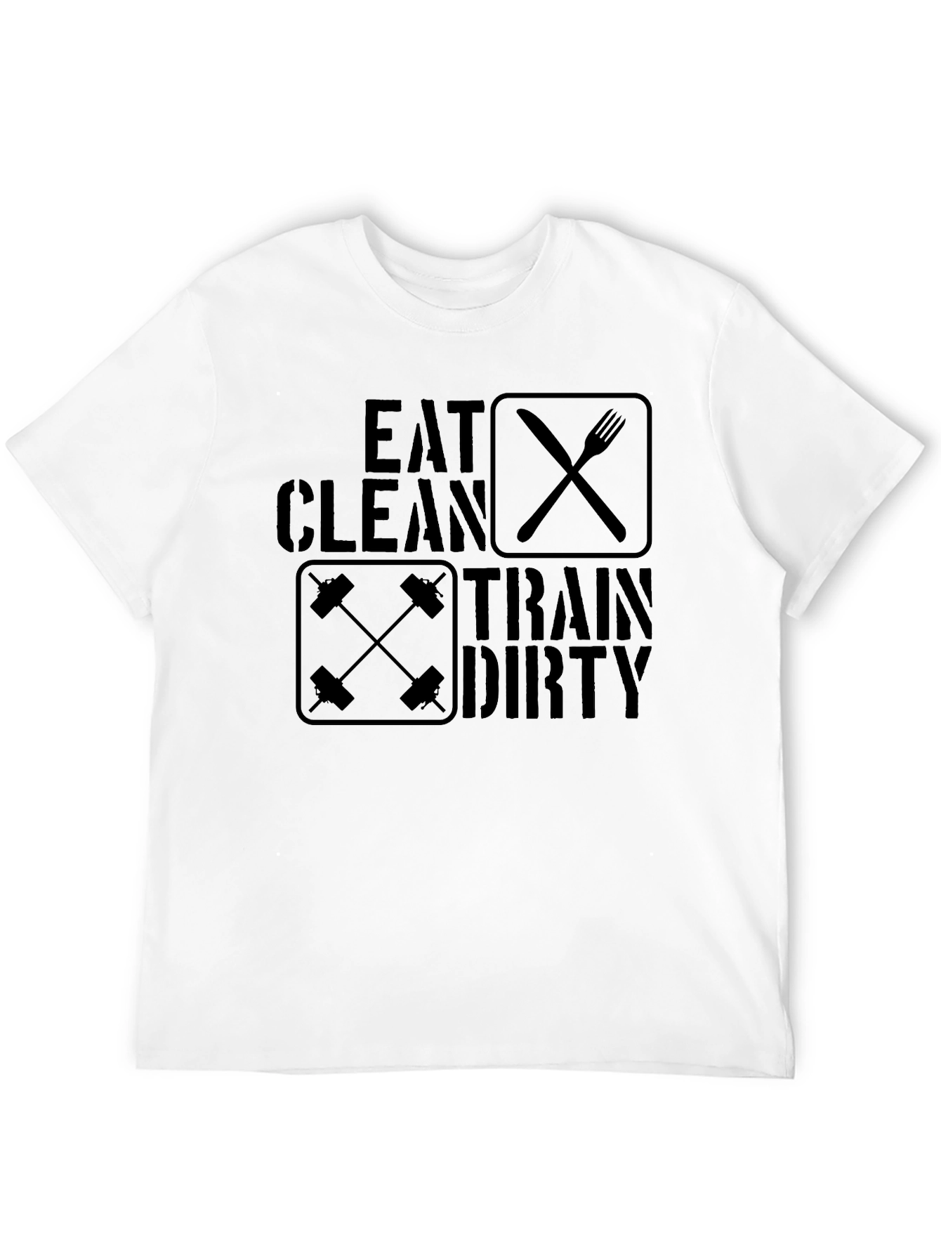 Eat Clean Train Dirty Black Graphic T-Shirt