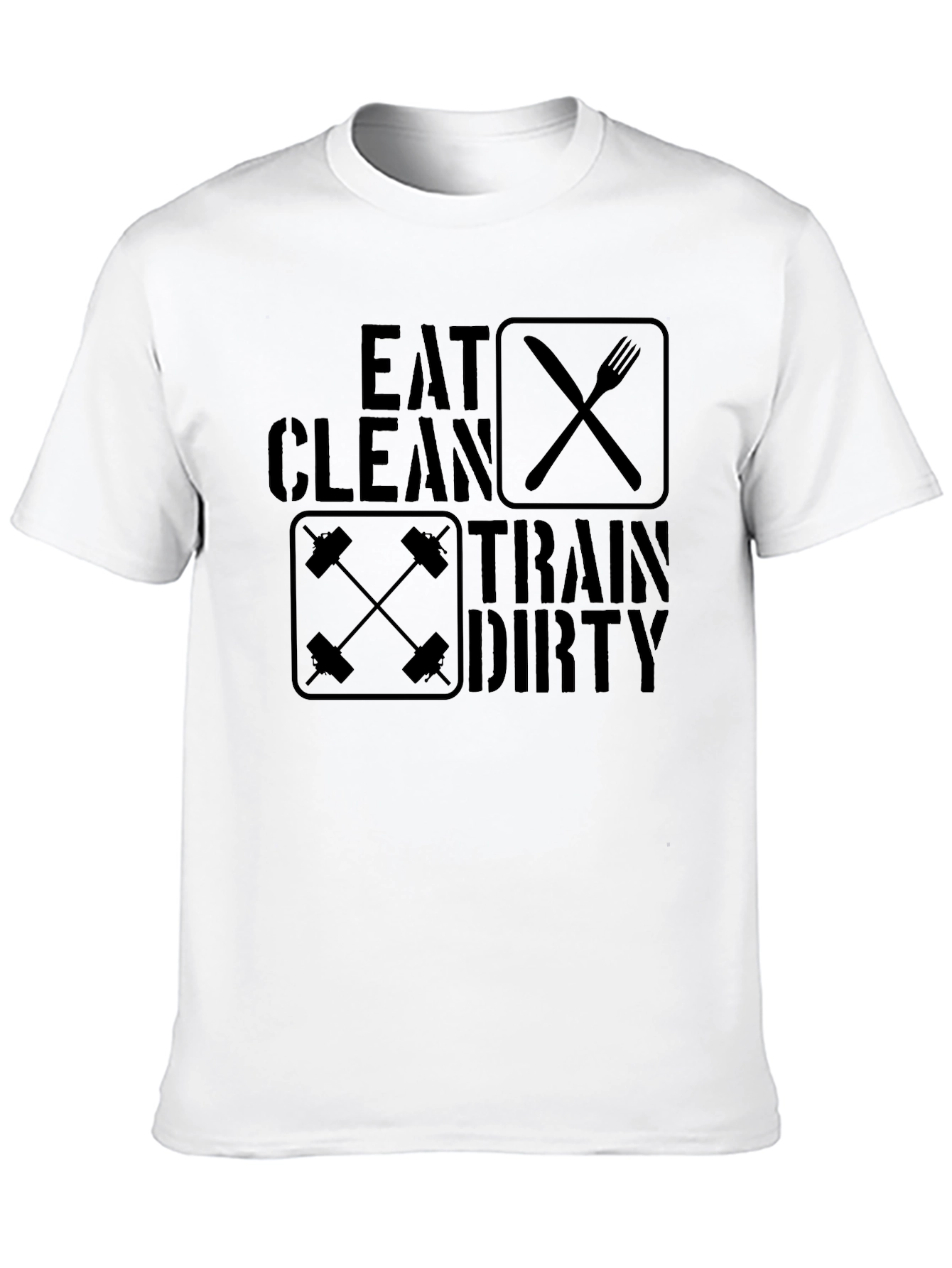 Eat Clean Train Dirty Black Graphic T-Shirt