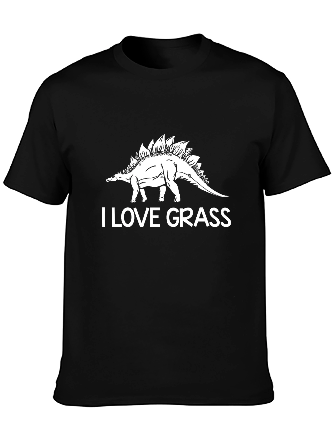 I Love Grass Stegosaurus Graphic T-Shirt