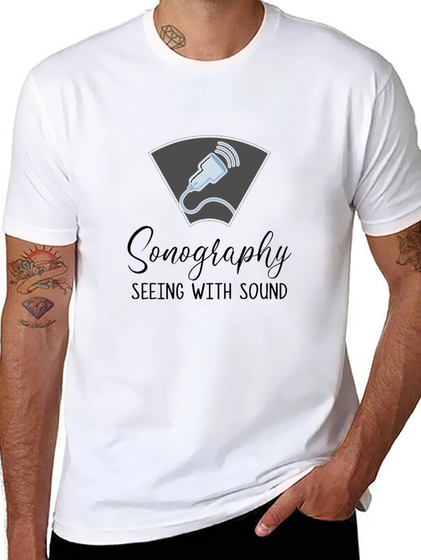 Sonography Seeing With Sound Black T-Shirt