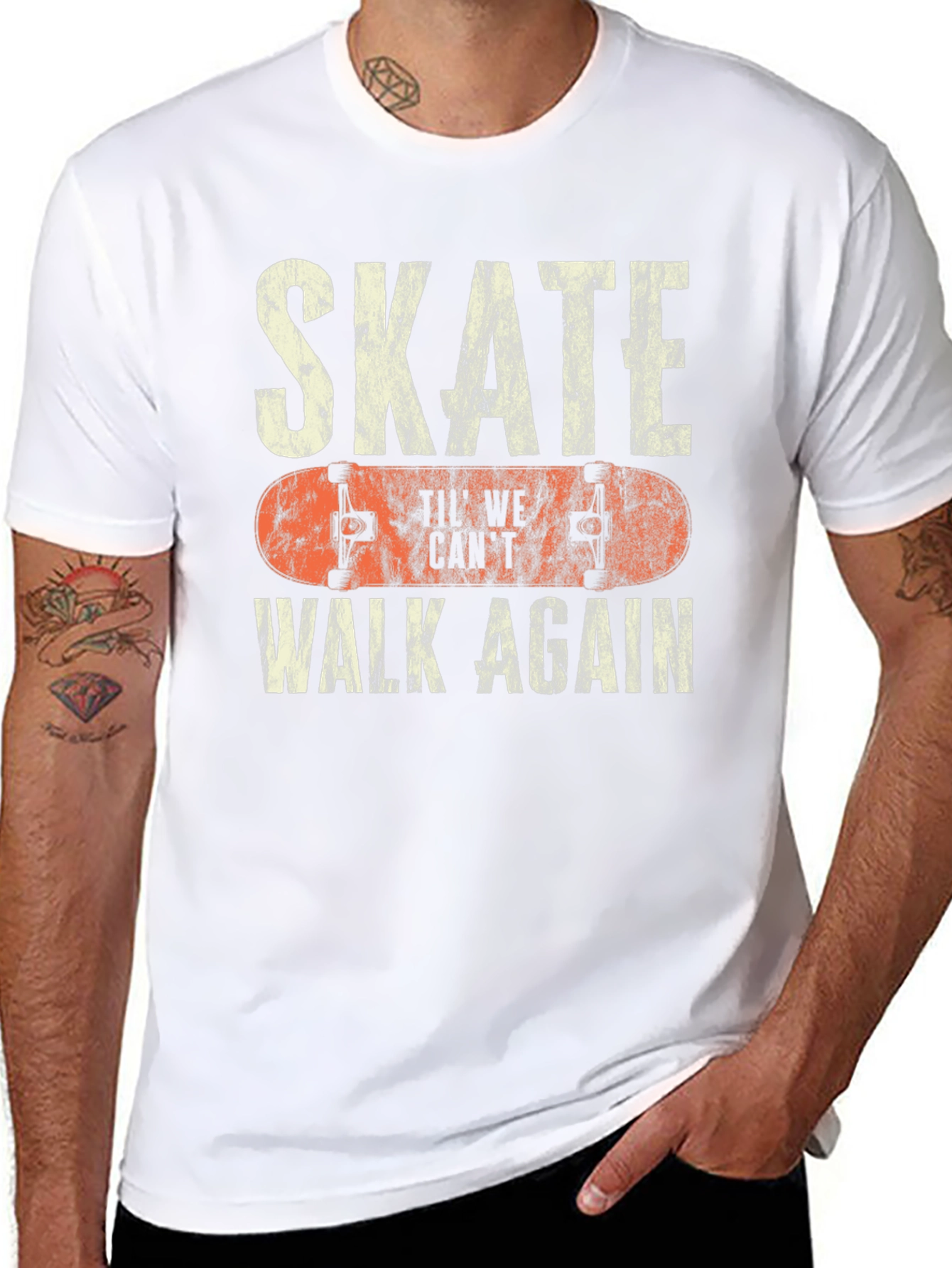 Skate Til We Cant Walk Again Black T-Shirt
