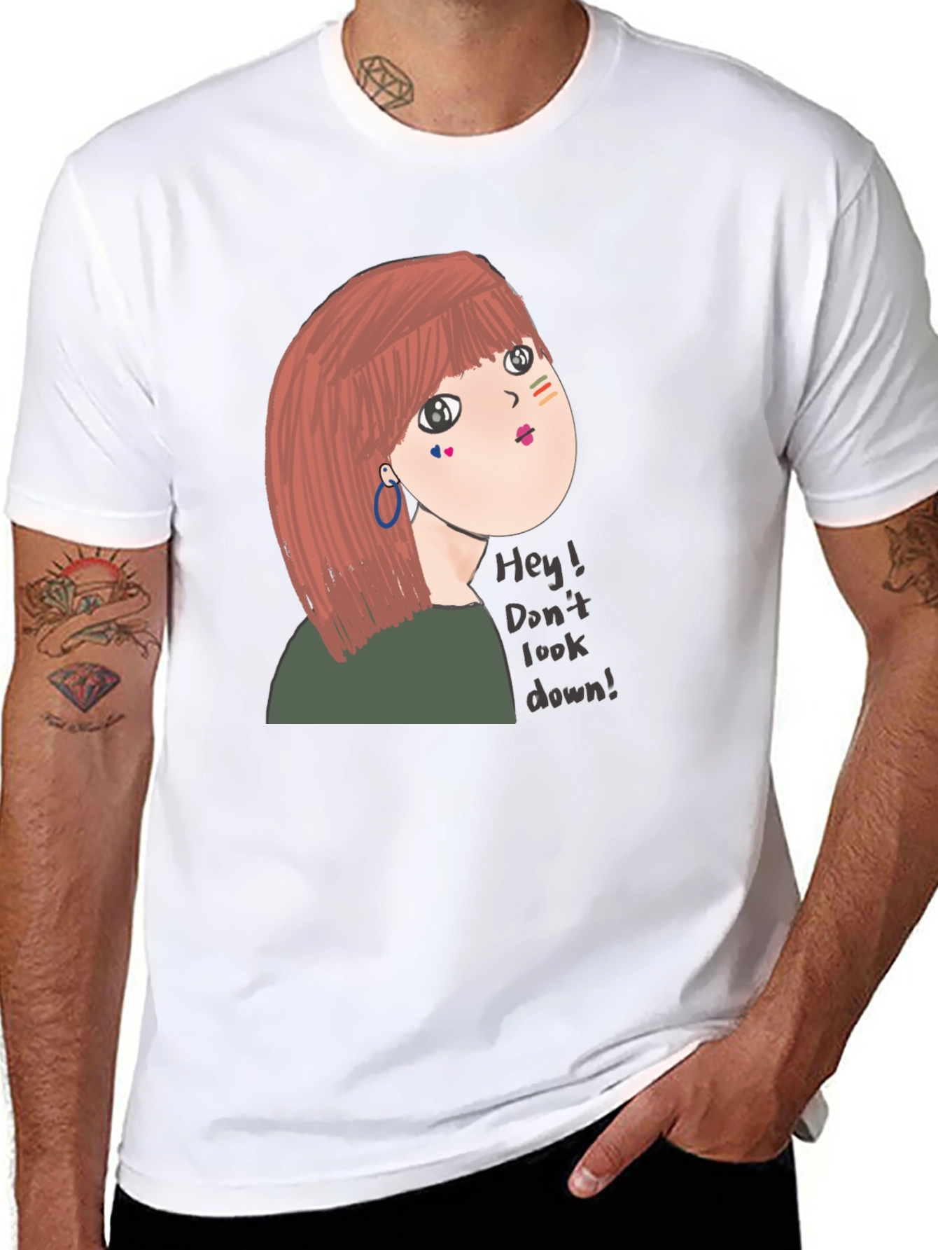 Unique Graphic Tee - Dont Look Down! Design