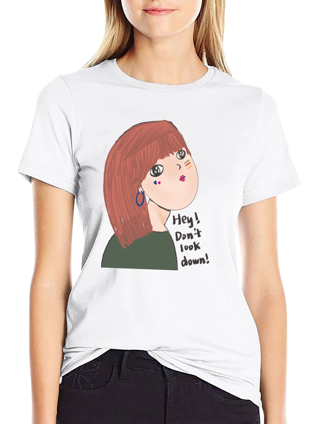 Unique Graphic Tee - Dont Look Down! Design