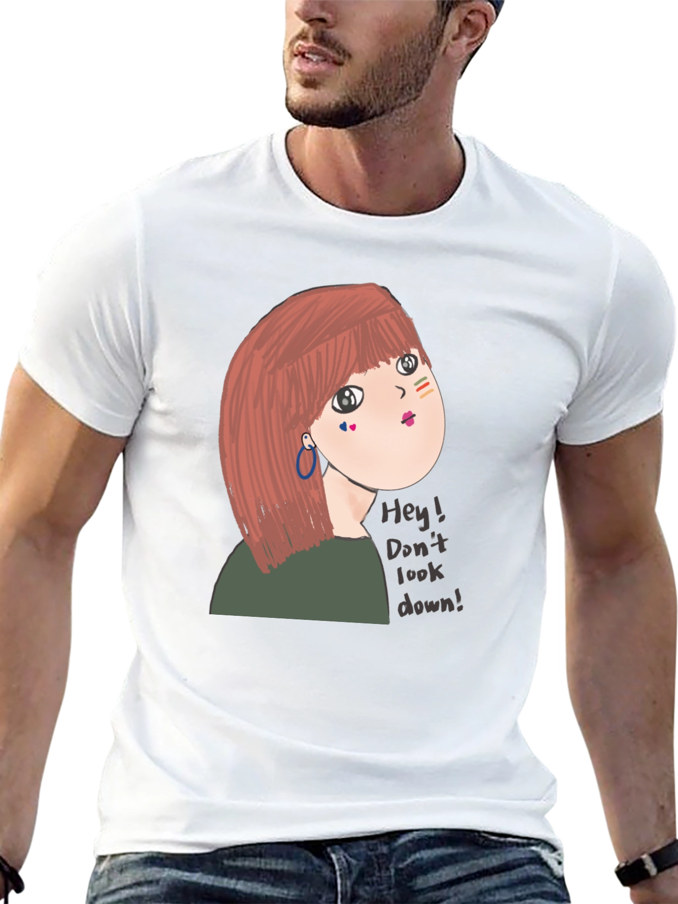 Unique Graphic Tee - Dont Look Down! Design
