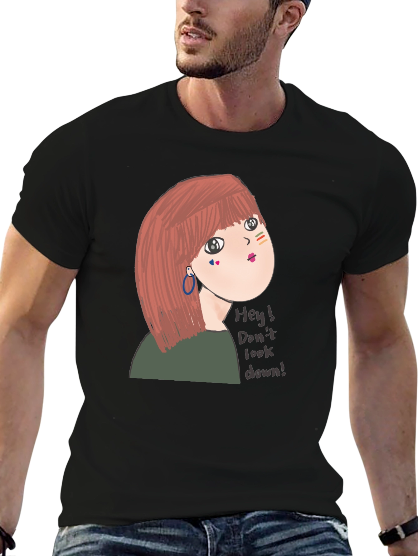 Unique Graphic Tee - Dont Look Down! Design