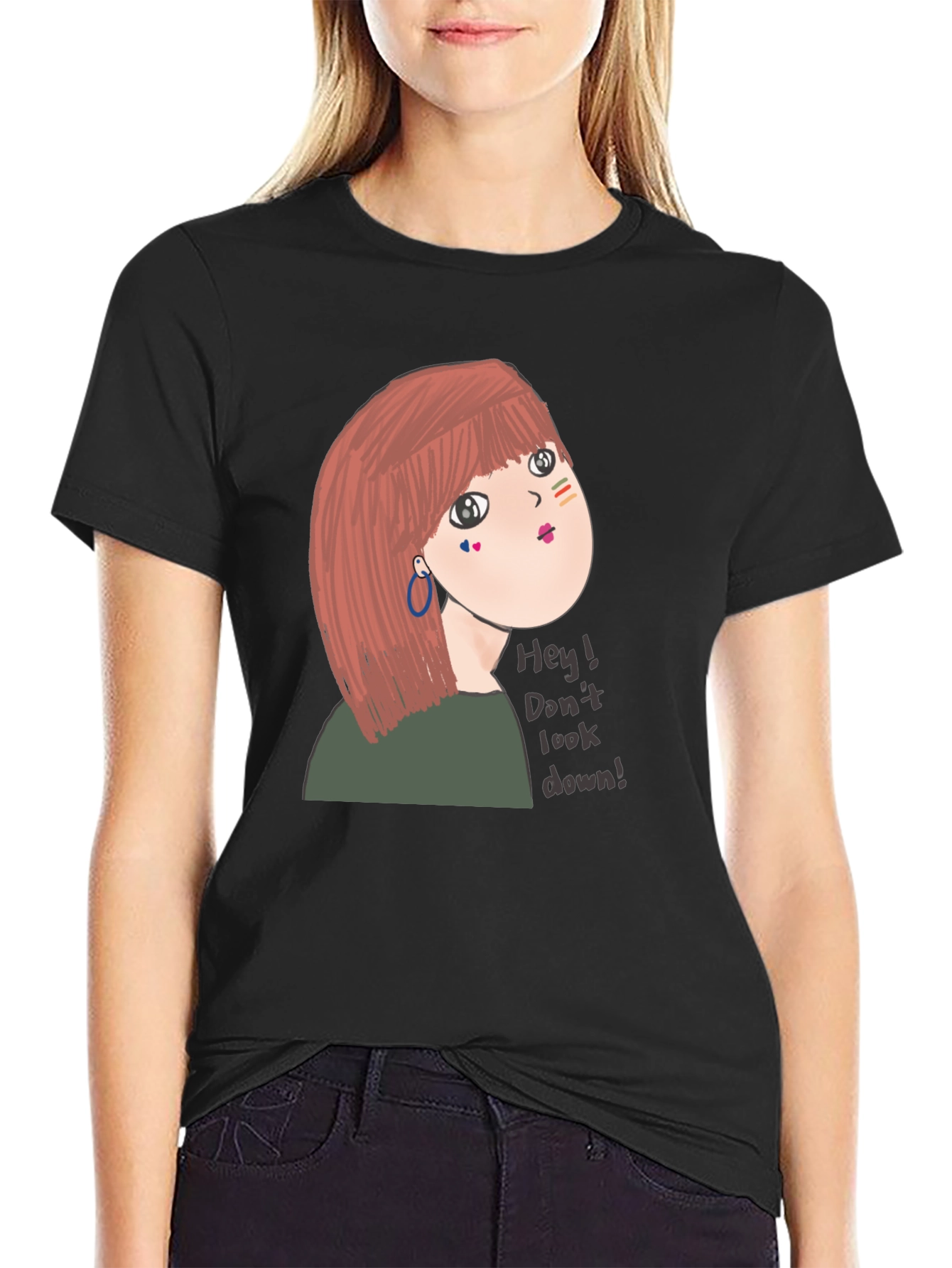 Unique Graphic Tee - Dont Look Down! Design
