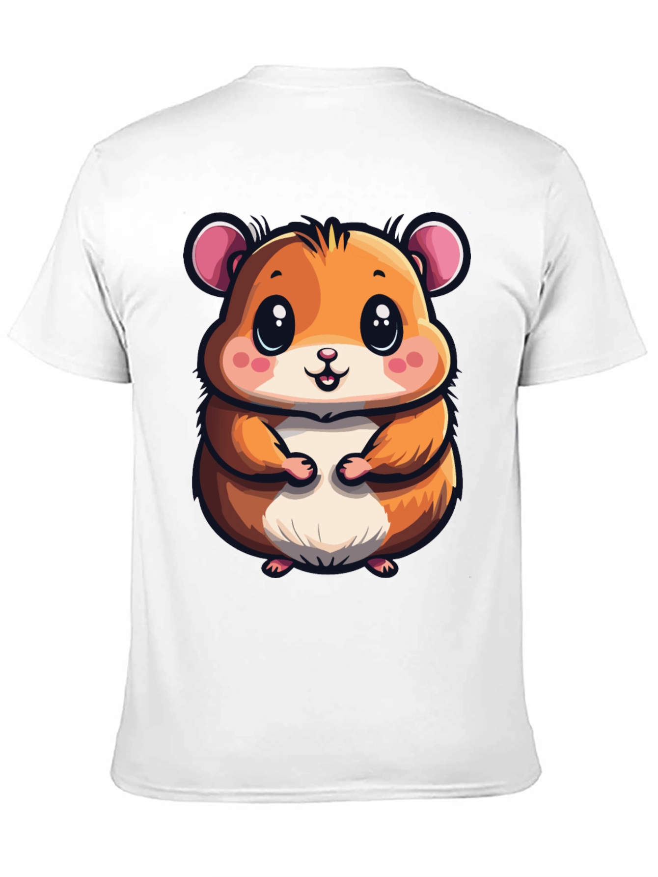 Cute Hamster Graphic Tee - Black Casual T-Shirt