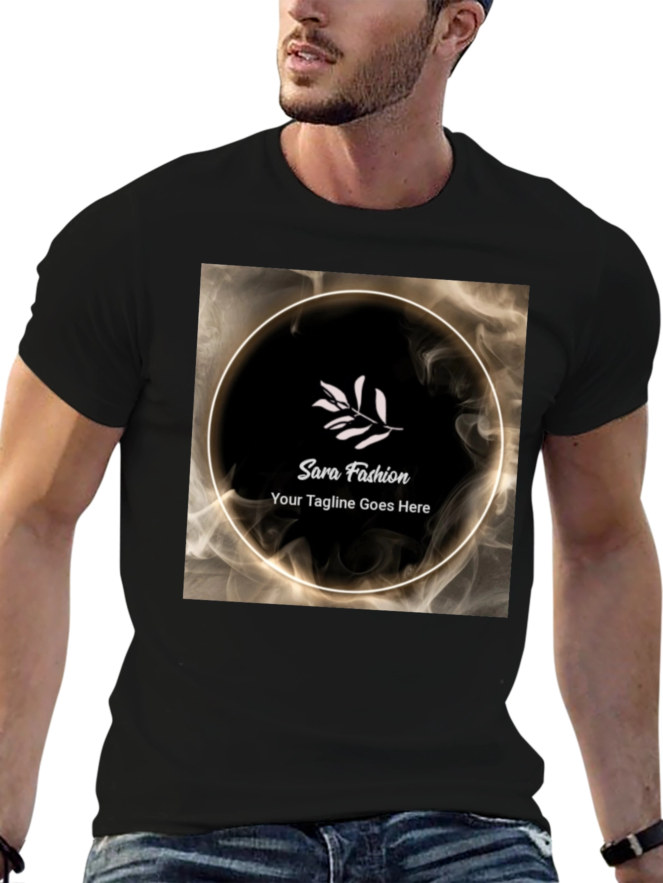 Stylish Black T-Shirt with Sara Fashion Logo