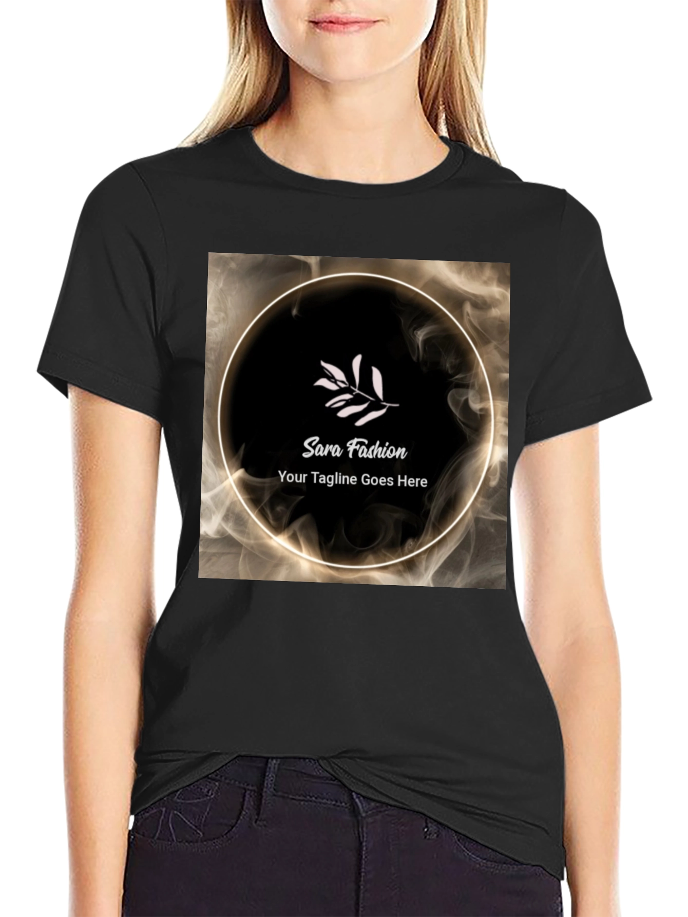 Stylish Black T-Shirt with Sara Fashion Logo