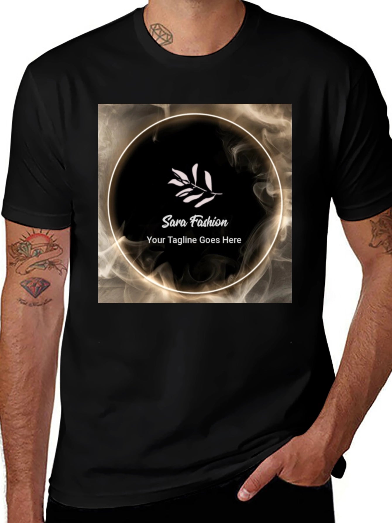 Stylish Black T-Shirt with Sara Fashion Logo