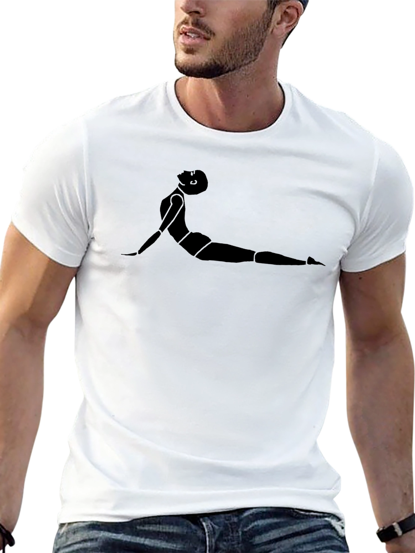 Yoga Pose Graphic Black T-Shirt